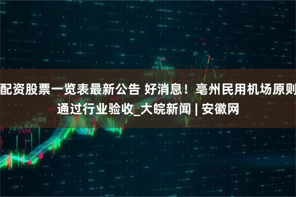 配资股票一览表最新公告 好消息！亳州民用机场原则通过行业验收_大皖新闻 | 安徽网